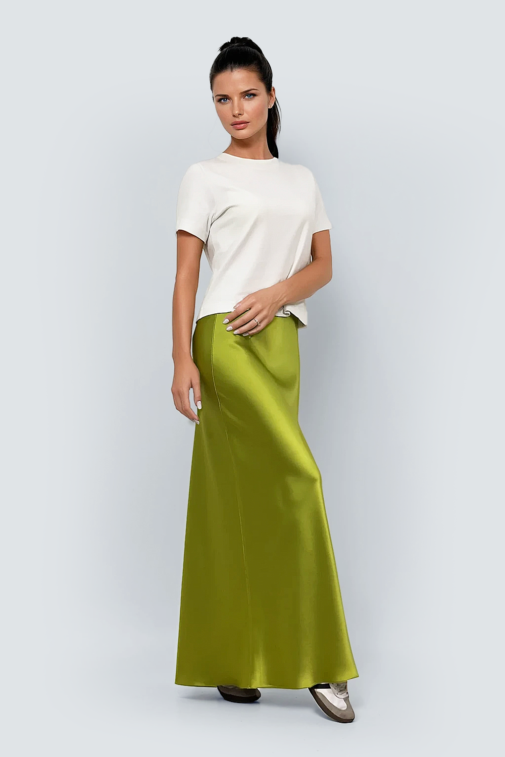 Fustă maxi lucioasă