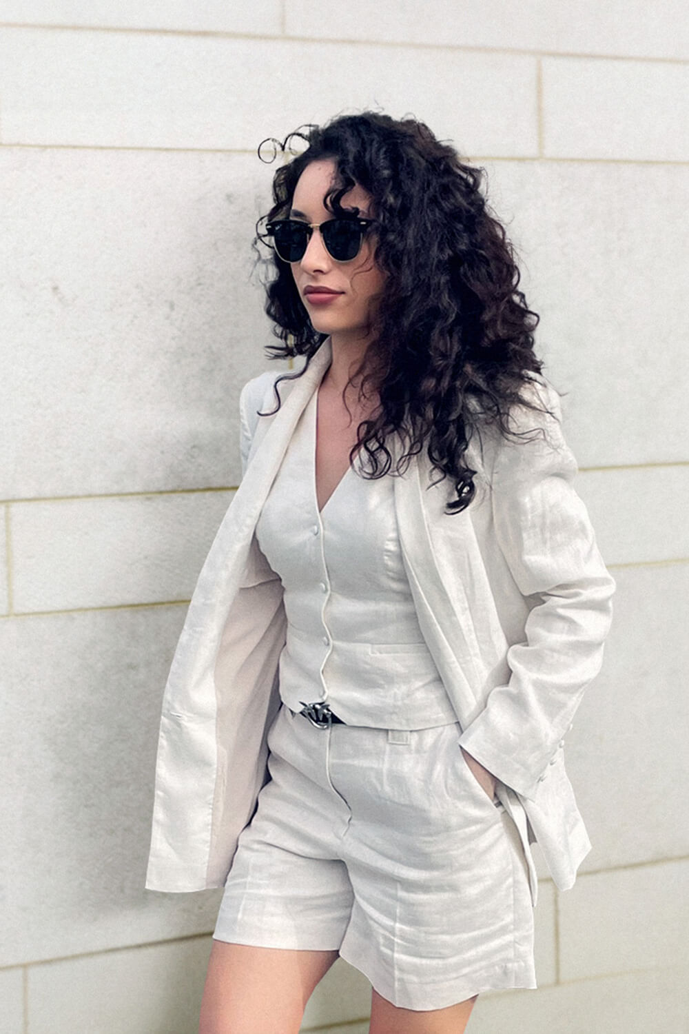 Costum de vară din in 100%